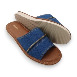 Kapcie damskie z dżinsu z...