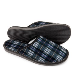 Klapki męskie w kratę granatowe