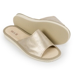 Pantofle damskie, złote, wygodne