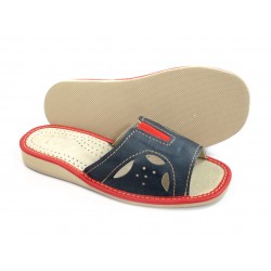 Laczki damskie z gumką, granatowo-czerwone