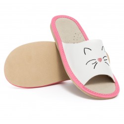 Kapcie dziecięce, kotek różowe