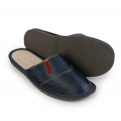 Kapcie męskie z gumką, granatowe