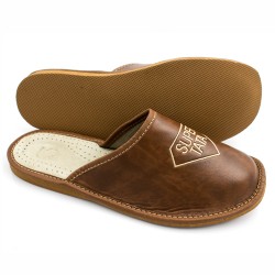 Kapcie okazjonalne super Tata, brązowe