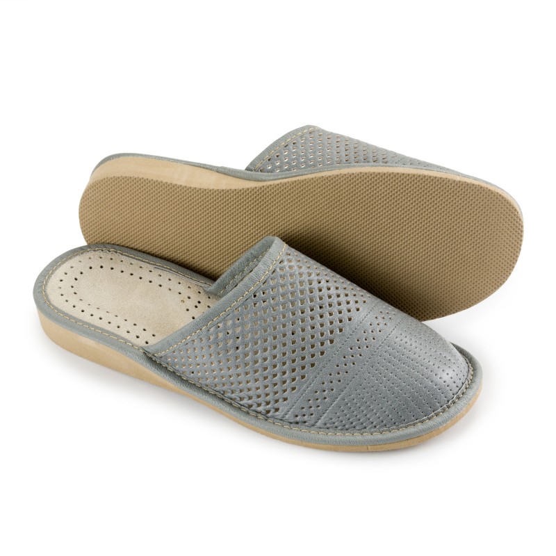 Kapcie damskie zakryte, szare