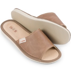 Kapcie damskie, brązowe