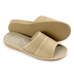 Kapcie damskie, beżowe