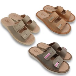 Sandały damskie  na rzepę -...