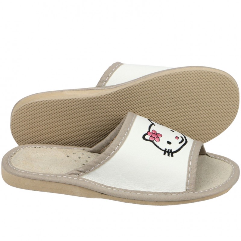 Kapcie dziecięce hello kitty, białe